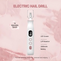 Nouvelle perceuse à ongles électrique sans fil 2025 pour soins personnels, 45 000 tr/min, 10 vitesses, portable et rechargeable