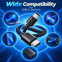 Câble de charge rapide RAVIAD USB-A Type-C 1M (lot de 3) avec gaine tressée en nylon pour iPhone 17/16/15 Pro Max et S25/S24 Pad Pro