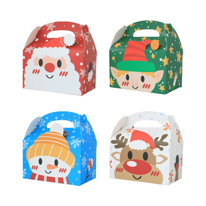 새로운 크리스마스 3D 사탕 상자 머핀 케이크 상자 광장 홀더 선물 상자 케리 가게 파티 호의 - Product Image 2