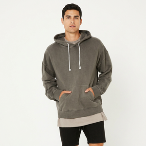 Sweat à capuche vintage délavé sur mesure par le fabricant OEM, 100 % coton, style streetwear, motif uni, grande taille pour l'automne - Product Image 1