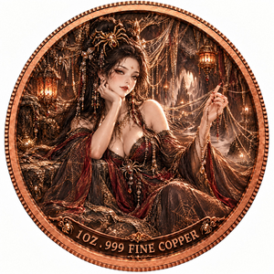 Moneda Conmemorativa <span class=keywords><strong>de</strong></span> Cobre Fino 999 <span class=keywords><strong>de</strong></span> 1 Onza con Relieve 3D, <span class=keywords><strong>Reina</strong></span> Araña, Telaraña, Fantasía Oriental, Colorida, Coleccionable, Recuerdo, Regalo - Product Image 3