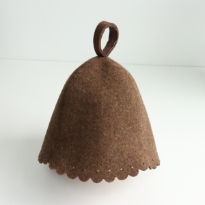 Chapeau de sauna réutilisable en <span class=keywords><strong>laine</strong></span> mérinos 100% écologique et doux avec logo personnalisé pour la protection des cheveux lors de bains de spa - Product Image 4