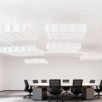Panneau acoustique suspendu en feutre absorbant insonorisant décoratif pour hôtel moderne 100% polyester