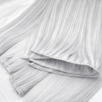 Extensions de cheveux européens Remy lisses, double trame, effet papillon blanc argenté, à coudre invisibles, pré-décolorées