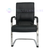 Chaise visiteur de conférence en cuir PU à dossier bas pour formation de bureau Mobilier de bureau