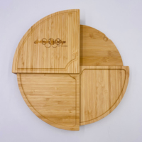 Kerstcadeaus Grote Deli Board Bamboe Charcuterie Kaas Snijden Draaibare Plank Dienblad Hakblok Met 2/3 Messenset