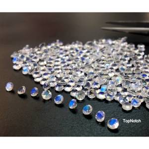 Pierre précieuse de qualité AAA, pierre de lune arc-en-ciel naturelle de 3,5 mm, 0,195 ct, taille ronde brillante, remplie de fractures, pour bijoux - Product Image 6