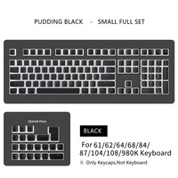 Hotsale Multi-Color Pudding Doubleshot 129 Keys PBT Translucent Keycaps for 61/62/64/68/84/87/104/108/980K Mechanical Keyboard