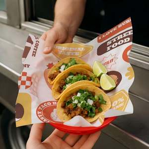 Custom Disposable Greaseproof PE Coated Recyclable Single-Sided Printed Taco Shawarma Wrapping <b>Paper</b> - Product Image 1