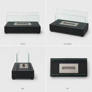 Cheminée portable <span class=keywords><strong>au</strong></span> <span class=keywords><strong>bioéthanol</strong></span>, mini chauffage de table à feu véritable, poêle décoratif autoportant d'intérieur, moderne noir - Product Image 3