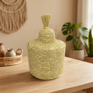 Colorful Seagrass Rattan <b>Gift</b> <b>Box</b> with Lid for <b>Ramadan</b> Kareem and Gergean Handmade Decorative Storage Basket <b>Ramadan</b> Kareem - Product Image 2