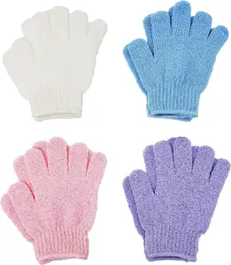 Wholesale Hot Sale Popular Body Scrubber Nylon Bath Glove Custom Exfoliating Gloves Bath Mitt Shower Exfoliating Gloves