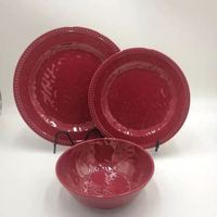 Veweet — service de vaisselle en mélamine, ensemble de vaisselle en mélamine avec impression personnalisée, lavable au lave-vaisselle, 12 pièces