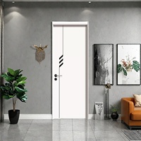 Portes intérieures au design classique moderne pour la maison, chambre à coucher, plaque en cristal de carbone imperméable