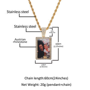 UWIN solmayan bellek kolye resim erkekler kadınlar için paslanmaz çelik fotoğraf çerçevesi kolye kolye - Product Image 4