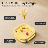 Jouet interactif automatique pour chat, distributeur de friandises, labyrinthe avec clochettes et plumes, pour l'auto-entretenissement et la lutte contre l'ennui, en plastique, emballé