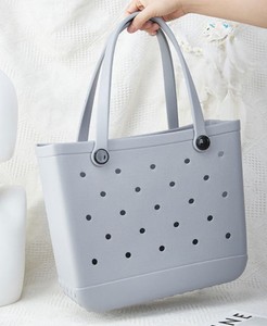 Nuevo Bolso de Mano Grande de Silicona EVA para <span class=keywords><strong>Mujer</strong></span>, Bolso de Playa con Diseño de Puntos, Resistente al Agua y Lavable - Venta de Fábrica - Product Image 3