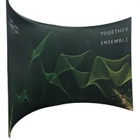 Stand d'exposition portable rapide en demi-cercle avec cadre en tube d'aluminium et tissu tendu, logo personnalisé pour événements de branding d'entreprise