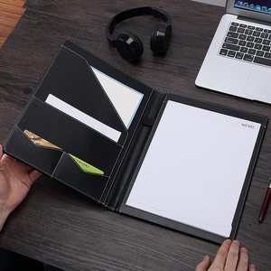 Padfolio-Carpeta de cuero para documentos de entrevista, organizador de documentos, tarjetero de negocios, incluye almohadilla de escritura de tamaño de letra - Product Image 1