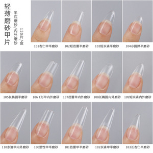 Nouvelles Faux Ongles Complètes à Coller Style 2023 en ABS Givré Doux, Sans Trace, Forme Amande, Transparents pour DIY Ongles - Product Image 4