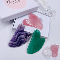 Planche de massage Gua Sha en quartz rose et jade, très vendue en 2022