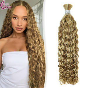 Cabello Humano Doble Trama FH para Trenzas Boho, Cabello Humano Brasileño Rizado Italiano Sin Trama - Product Image 1