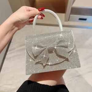 Chinese supplier fashion women's evening bag design, handbag, sparkling wallet, rhinestone, cute rhinestone bow bag, evening bag