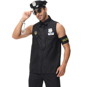 Vente en gros Costumes d'Halloween pour adultes Costumes de police pour enfants <span class=keywords><strong>Uniforme</strong></span> d'<span class=keywords><strong>officier</strong></span> pour hommes Vêtements de fête Uniformes de garde de sécurité - Product Image 5