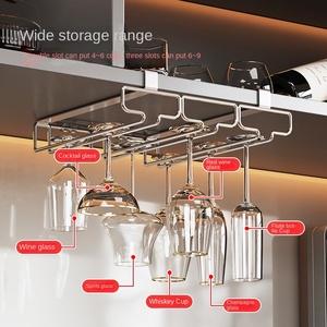<span class=keywords><strong>Étagère</strong></span> <span class=keywords><strong>murale</strong></span> multifonctionnelle <span class=keywords><strong>en</strong></span> métal, style moderne et épuré, non pliable, à un seul niveau, <span class=keywords><strong>pour</strong></span> rangement inversé, idéale <span class=keywords><strong>pour</strong></span> verres à vin de <span class=keywords><strong>cuisine</strong></span> - Product Image 4