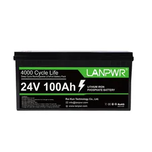 Lifepo4100ahリン酸鉄リチウム蓄電池24ボルトLANPWR電源ドイツ倉庫