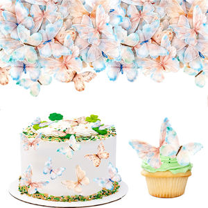 Papillons décoratifs de mariage, 60 pièces, ensemble de papillons en papier de riz <span class=keywords><strong>comestible</strong></span> pour la décoration de pâtisserie pour un joyeux anniversaire - Product Image 5