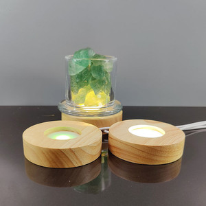 LED Nachtlicht Tisch lampe 3D Romantische Schreibtisch lampen Glaskuppel Holz sockel für Weihnachts dekoration Beleuchtung - Product Image 4