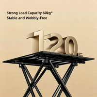 Table de pique-nique pliable portable en aluminium ultralégère réglable en hauteur pour l'extérieur