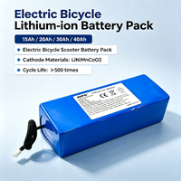 Batterie de vélo électrique personnalisée avec BMS anti-surcharge 15Ah 20Ah 30Ah 40Ah, pack de batteries lithium-ion 36V 10Ah pour vélo électrique et trottinette