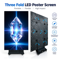 Écran d'affichage LED pliable ultra-léger P1.86, panneau publicitaire pliable en trois parties, signalétique publicitaire intérieure