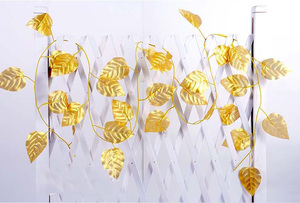 Feuilles <span class=keywords><strong>de</strong></span> <span class=keywords><strong>vigne</strong></span> artificielles en gros, décoration du Nouvel An chinois, <span class=keywords><strong>guirlande</strong></span> <span class=keywords><strong>de</strong></span> feuilles dorées artificielles en rotin - Product Image 6