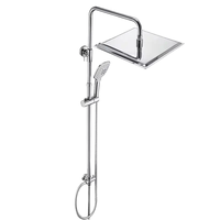 Kit de douche de luxe en acier inoxydable avec finition chromée, pomme de douche à jet unique, design plaqué, installation facile