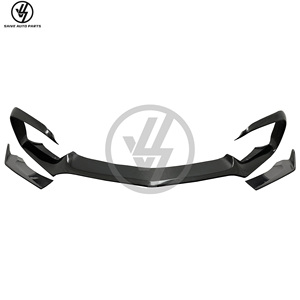 Diffuseur de pare-chocs avant en fibre de carbone style R 1:1 pour AMG GT GTS 2017-2019, finition brillante, tissage sergé, haute précision - Product Image 1