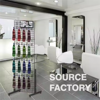 Présentoir de Magasin de Perruques en Métal Robuste Moderne Personnalisé à Simple Face, Étagères d'Affichage pour Extensions de Cheveux 4/8 Niveaux, Finition Poudrée