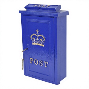Buzón Escocés Azul Corona de Primera Calidad con Cerradura y Llave, Fácil de Instalar, para Uso Público, Buzón Decorativo de Metal y Caja de Cartas en Oferta - Product Image 1
