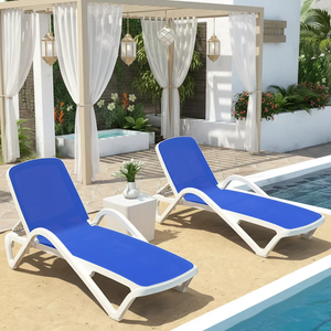 Chaise longue pliable <span class=keywords><strong>en</strong></span> <span class=keywords><strong>plastique</strong></span> durable pour l'extérieur, 5 positions réglables, résistante aux UV, pour usage commercial, plage, piscine - Product Image 4