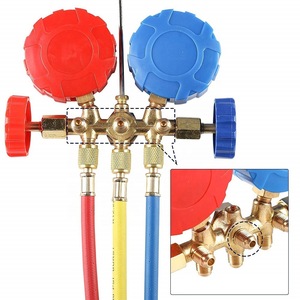 Freon Charging Manifold Pressure <b>Gauge</b> Kit R134 R12 R22 R502 Portable High Low Pressure Refrigerant Tool - Product Image 2