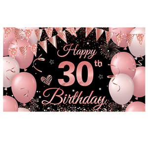 <span class=keywords><strong>Bannière</strong></span> de fond en papier écologique <span class=keywords><strong>Joyeux</strong></span> <span class=keywords><strong>Anniversaire</strong></span> et toile de fond noire et or pour décorations de fête d'<span class=keywords><strong>anniversaire</strong></span> et de carnaval - Product Image 5