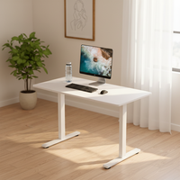 Cadre de bureau électrique robuste à moteur unique, réglable en hauteur sur 2 niveaux, base de bureau moderne et robuste pour position assise ou debout, blanc