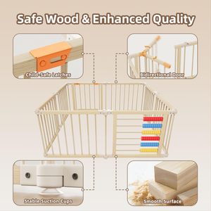 คอกไม้พับได้สำหรับเด็กวัยหัดเดินและทารกเปลเด็กสุดเท่แบบพกพา - Product Image 3