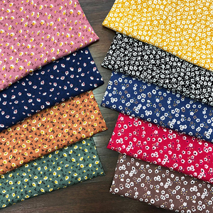 Tissu en rayonne <span class=keywords><strong>viscose</strong></span> 100% tissé floral imprimé tropical, style somalien des années 30, en popeline et challis uni filé, en rouleaux - Product Image 1