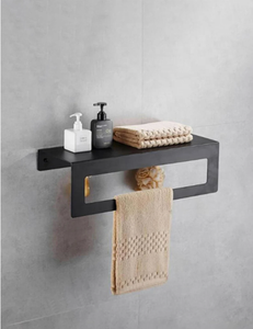 <span class=keywords><strong>Étagère</strong></span> <span class=keywords><strong>murale</strong></span> de salle de bain en métal noir, 2022 pièces, artisanat métallique, support mural moderne industriel - Product Image 6