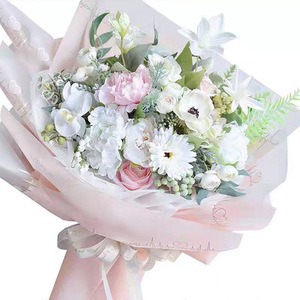 Papier d'emballage floral imperméable en gros, 20 feuilles, papier kraft vierge, <span class=keywords><strong>film</strong></span> transparent effet cœur pour fleuristes et boutiques de fleurs - Product Image 6