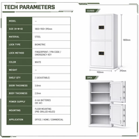 Armoire de classement en acier robuste avec serrure intelligente, armoire de rangement de documents à 2/4 portes pour dossiers de bureau et organisation sécurisée des fichiers