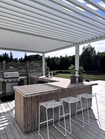 Pergola bioclimatique à toit réglable en aluminium avec télécommande électrique, imperméable, résistante aux UV, pour terrasse extérieure
